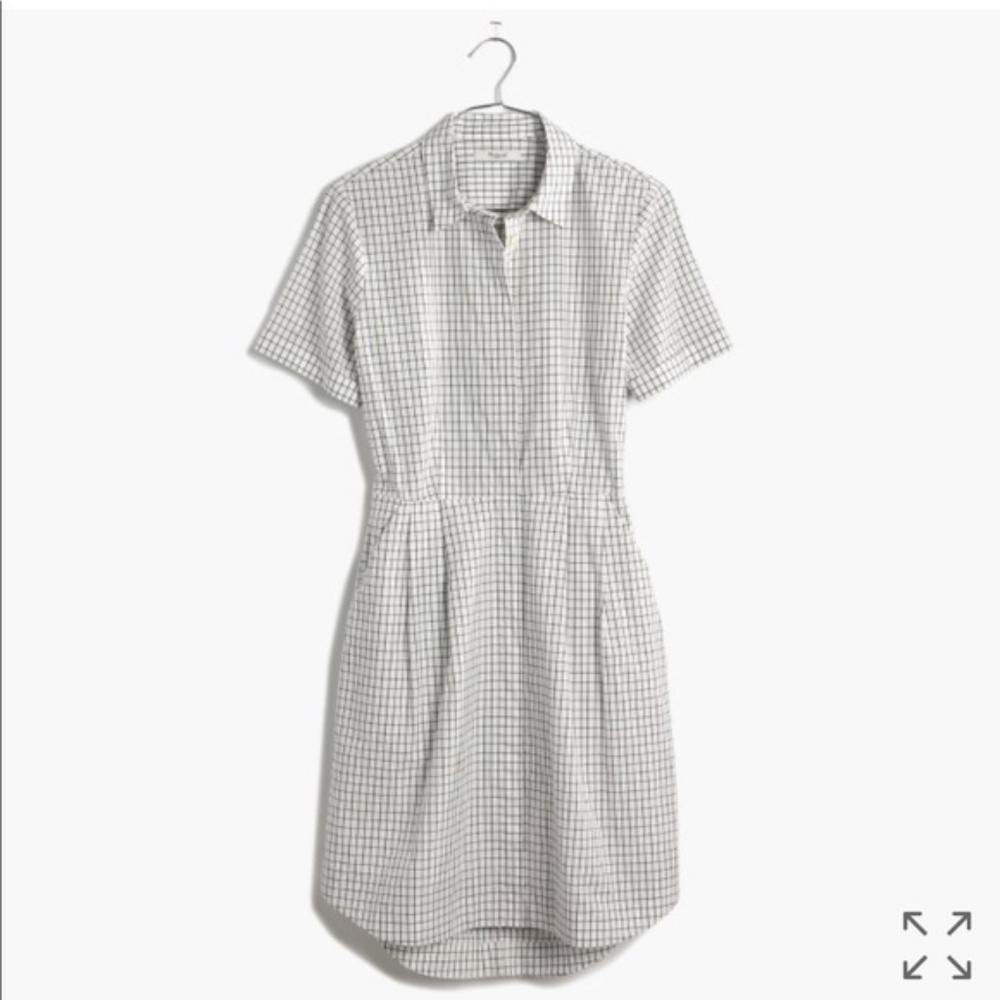 Madewell Grid-Printed Button Down Shirtdress